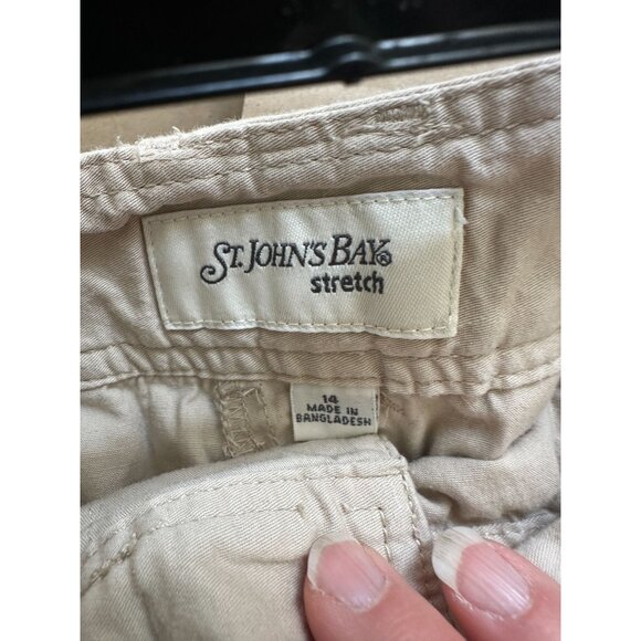 St‎ Johns Bay Womens Tan Skort 14 button zipper cotton mini - Picture 8 of 8